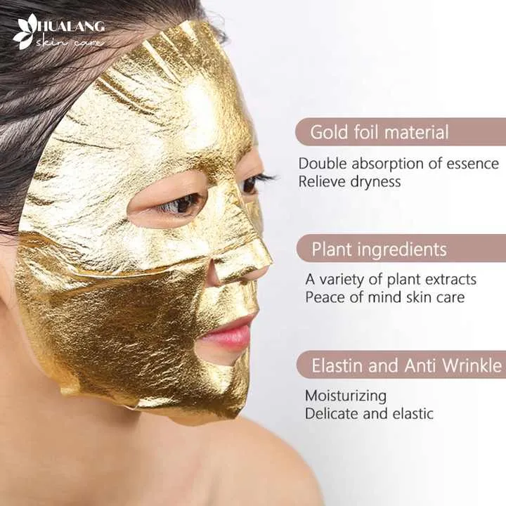 قناع الوجه المصنوع من رقائق والذهب - Custom Private Label Natural Moisturizing Vitamin C Gold