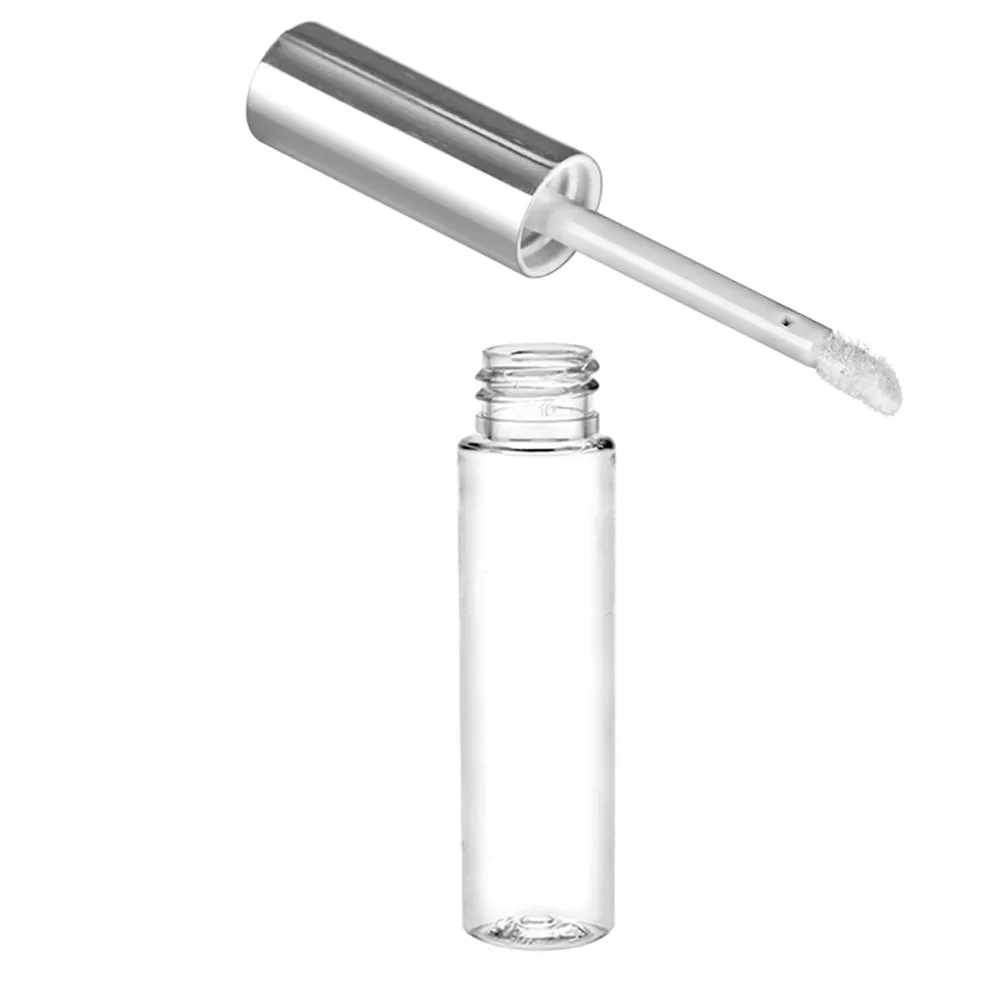 100pc Silver Lip Gloss Tube Lip Balm Bottle Empty Cosmetic Container Tube Travel