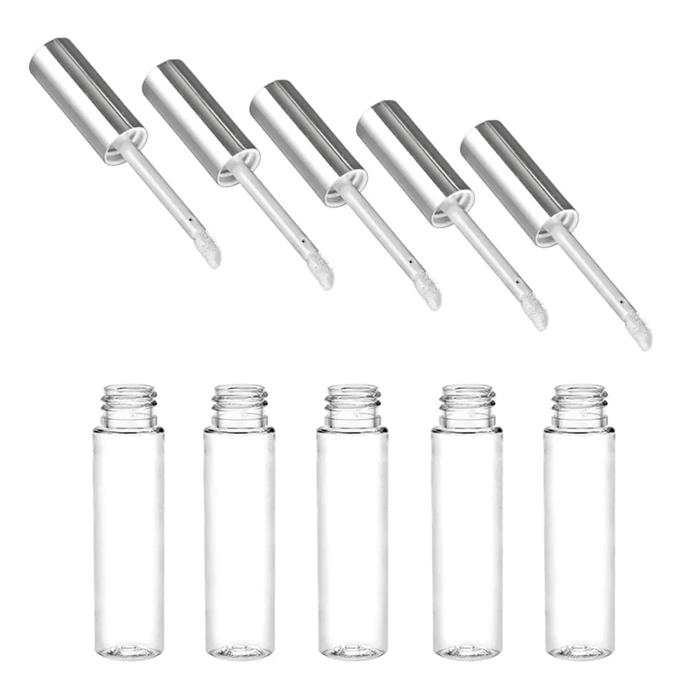 100pc Silver Lip Gloss Tube Lip Balm Bottle Empty Cosmetic Container Tube Travel