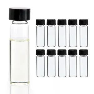 10X Clear Glass Vials Sample Bottles Cap 2 3/8 Tall 7mL Gold Panning Prospecting