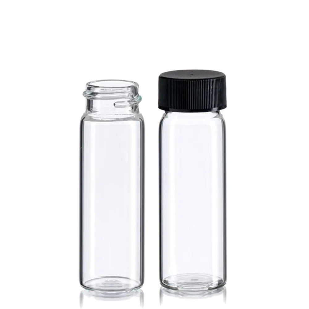 10X Clear Glass Vials Sample Bottles Cap 2 3/8 Tall 7mL Gold Panning Prospecting