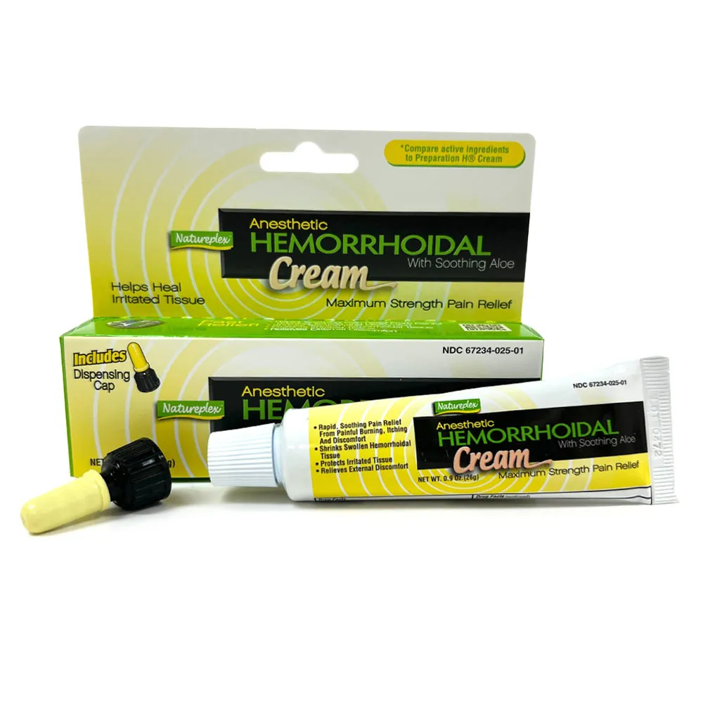 2 Pack Hemorrhoid Cream With Soothing Aloe Max Strength Anesthetic Pain Relief