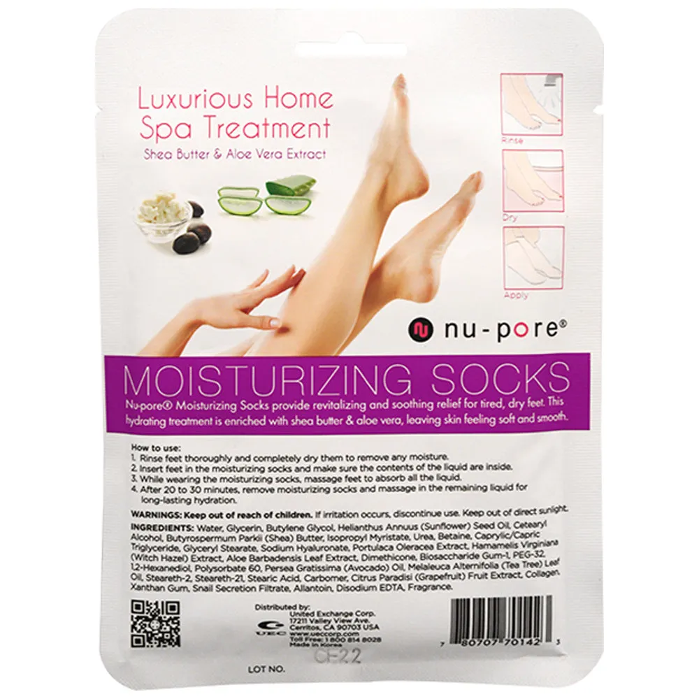 2 Pair Moisturizing Socks Foot Spa Home Treatment Aloe Skin Moisture Dry Feet !!