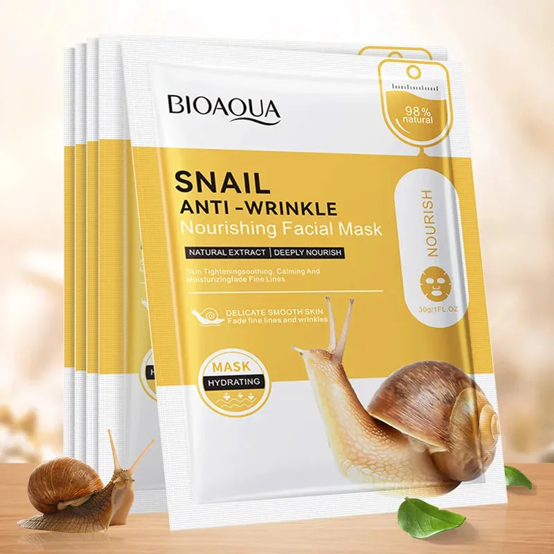 20 Piece Snail Hyaluronic Acid Face Mask Moisturizing & Firming