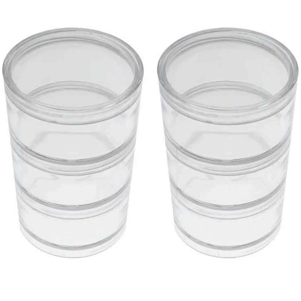 6 Empty Clear Jars 2" Cosmetic Screw-On Lid Travel Sample Cream Container Makeup