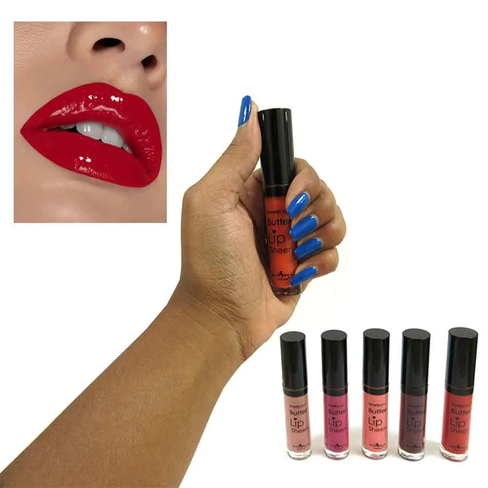 6 Pc Lip Gloss Shine Shea Butter Sheen Balm Vitamin E Beauty Cosmetic Lipstick