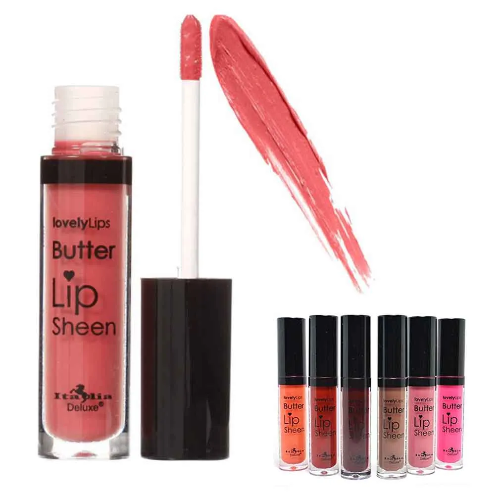 6 Pc Lip Gloss Shine Shea Butter Sheen Balm Vitamin E Beauty Cosmetic Lipstick