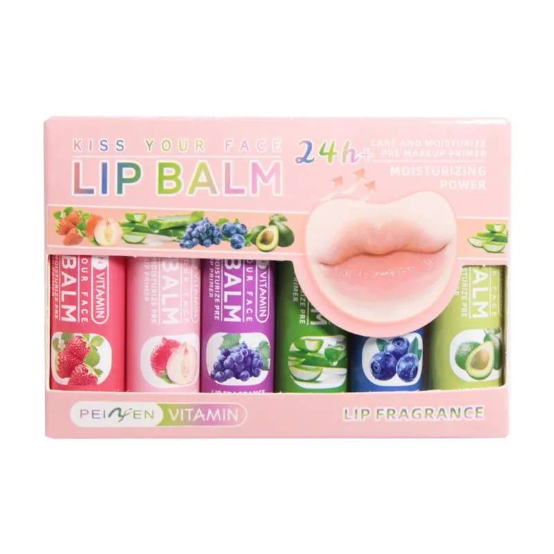 6Pcs DNM Fruit Lip Balm Set - Moisturizing & Hydrating Base for Men & Women (Multi-Flavors)