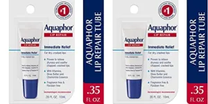 Aquaphor Lip Repair Ointment - Long-lasting Moisture to Soothe Dry Chapped Lips - .35 fl. oz. Tube (Pack of 2)