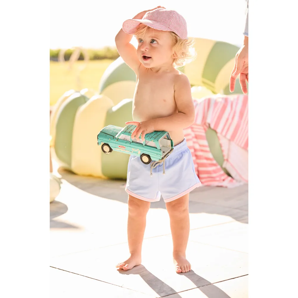 Bayshore Swim Trunk -- Periwinkle/Pink