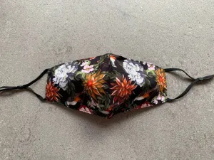 BLACK FLORAL FAVE MASK - VIOLET