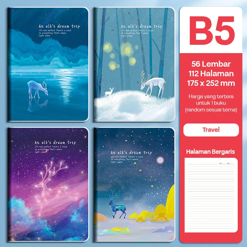 Buku Notebook B5 Sampul Eva Waterproof Tebal Halaman Bergaris SBRB556