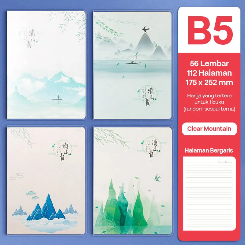 Buku Notebook B5 Sampul Eva Waterproof Tebal Halaman Bergaris SBRB556