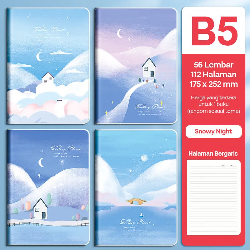 Buku Notebook B5 Sampul Eva Waterproof Tebal Halaman Bergaris SBRB556