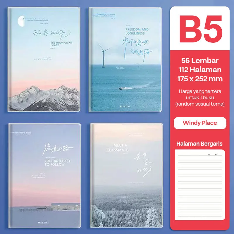 Buku Notebook B5 Sampul Eva Waterproof Tebal Halaman Bergaris SBRB556