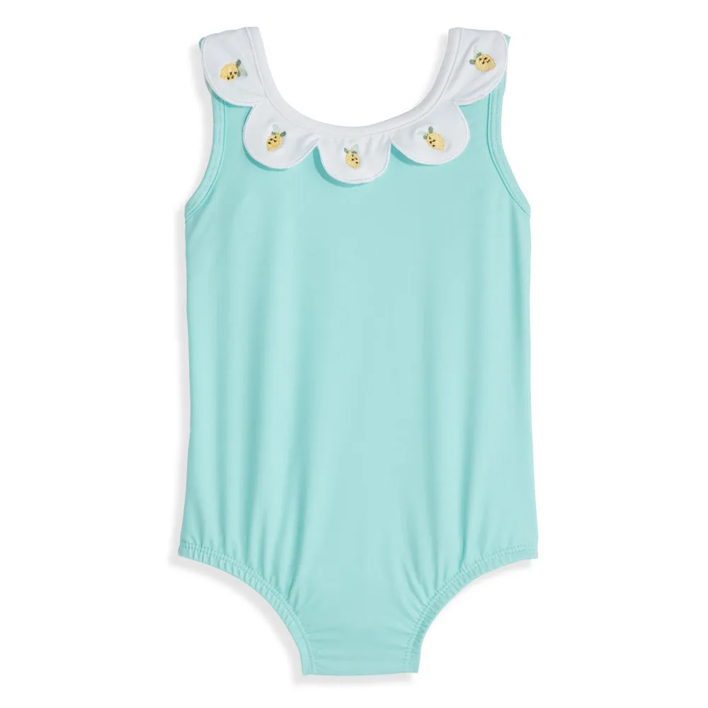 Cadence Bathing Suit -- Teal w/ Lemons