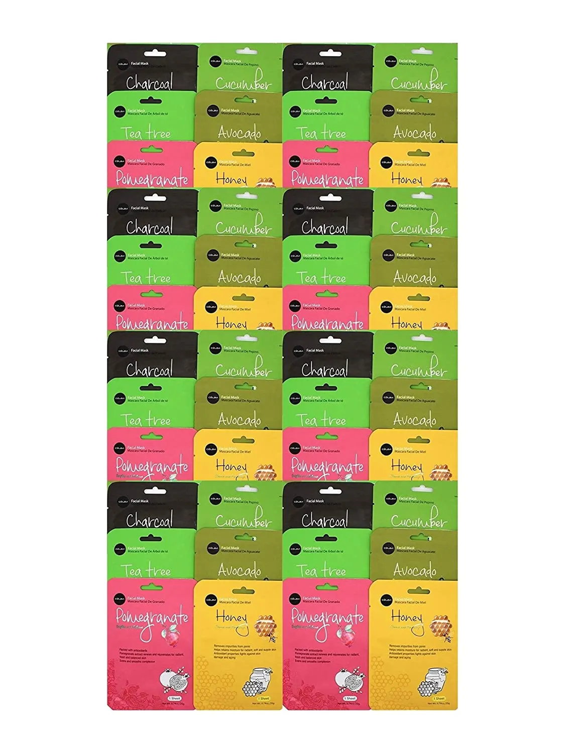 celavi Essence Facial Face Mask Paper Sheet Korea Skin Care Moisturizing 12 Pack (Mix - 2 of Each)