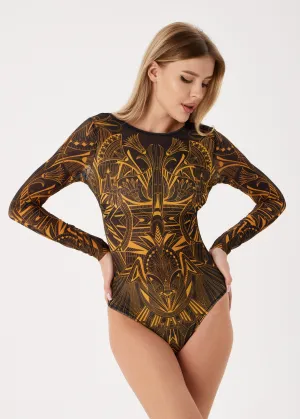 Cleopatra Tattoo Swimsuit with SPF 50  Stylish Swimwear for Women