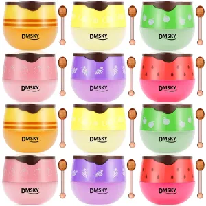 DMSKY Bee Lip Balm Honey Pot 12 PCS, Moisturizing Lip Mask Overnight, Hydrating Lip Sleeping Mask Prevention Dry and Cracked, Reduce Lip Lines