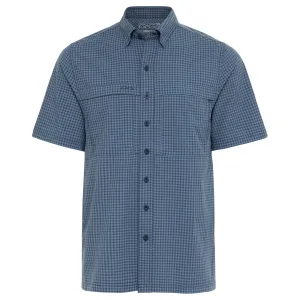 GameGuard Slate & Deep Water Short Sleeve Button Down TekCheck Men's Shirt