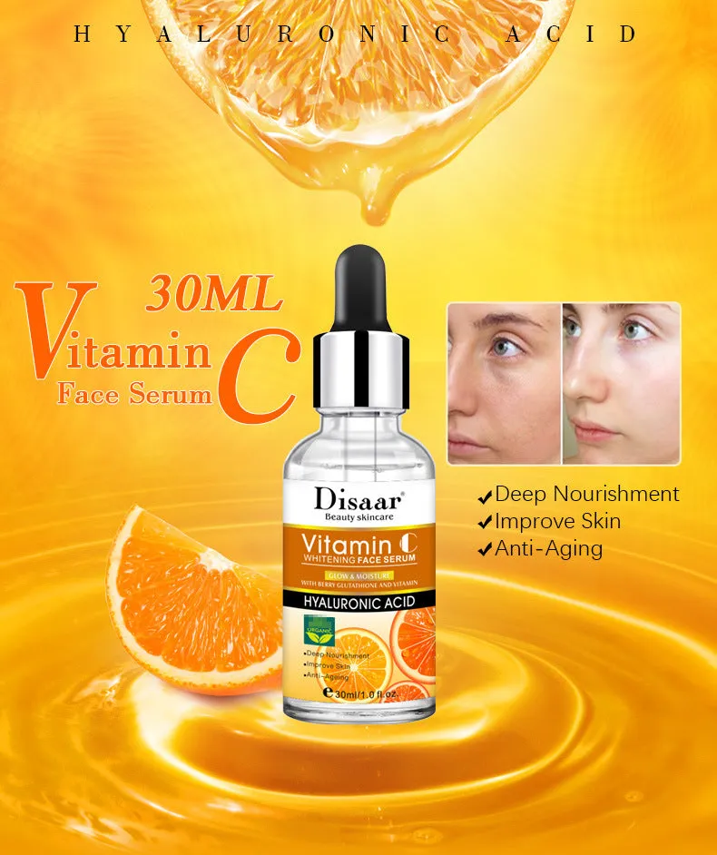 Hyaluronic Acid & Vitamin C Face Serum – Moisturizing, Brightening & Anti-Wrinkle Treatment