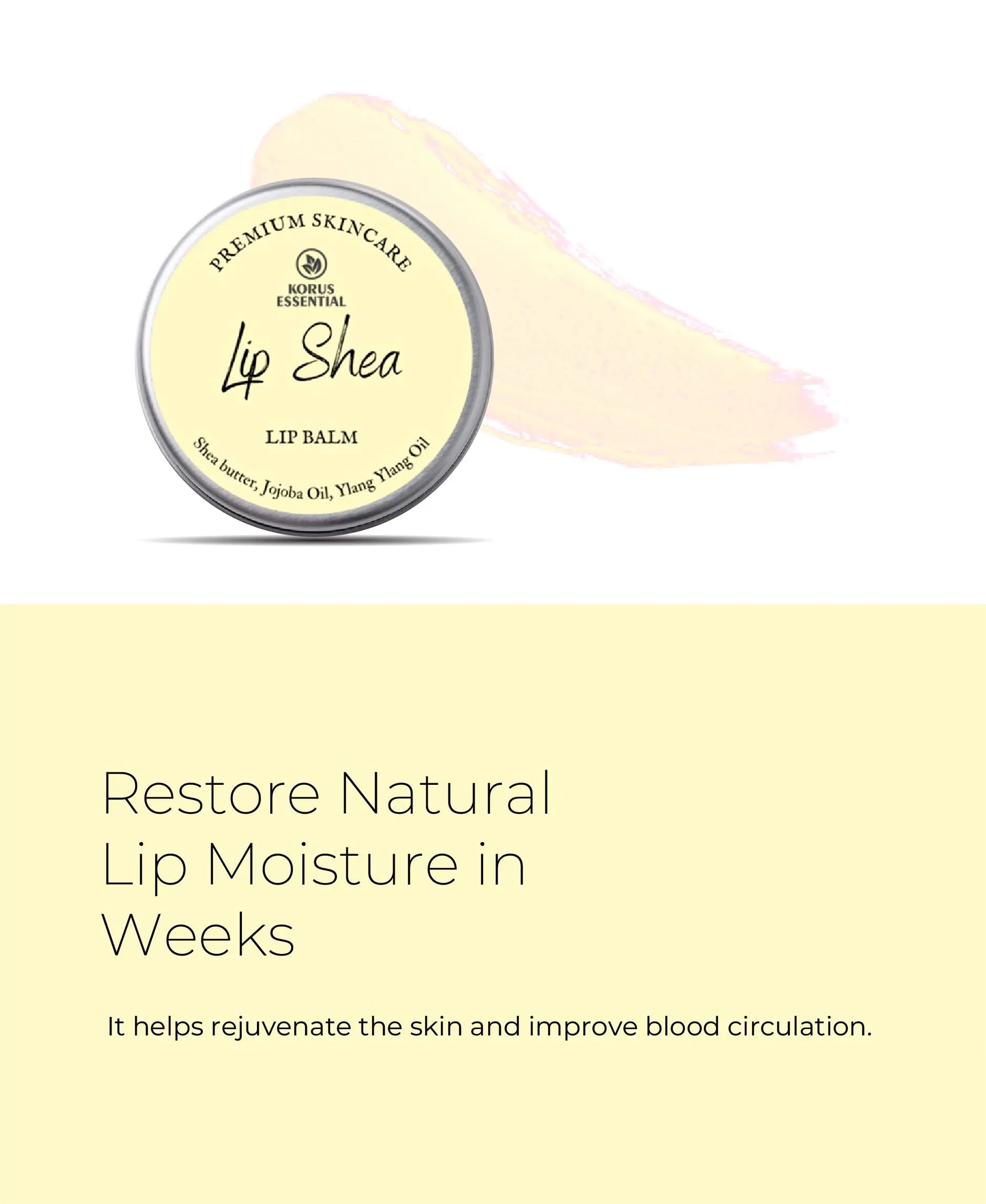 Korus Essential Lip Shea with goodness of Jojoba Oil Lip Balm - 8 grams