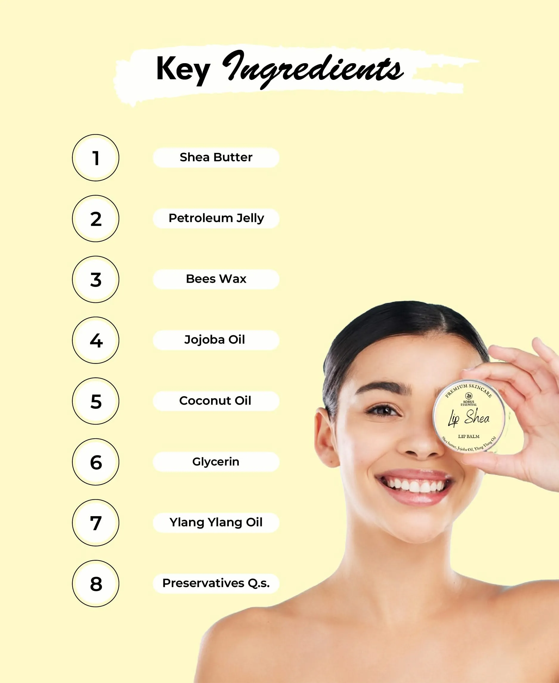 Korus Essential Lip Shea with goodness of Jojoba Oil Lip Balm - 8 grams