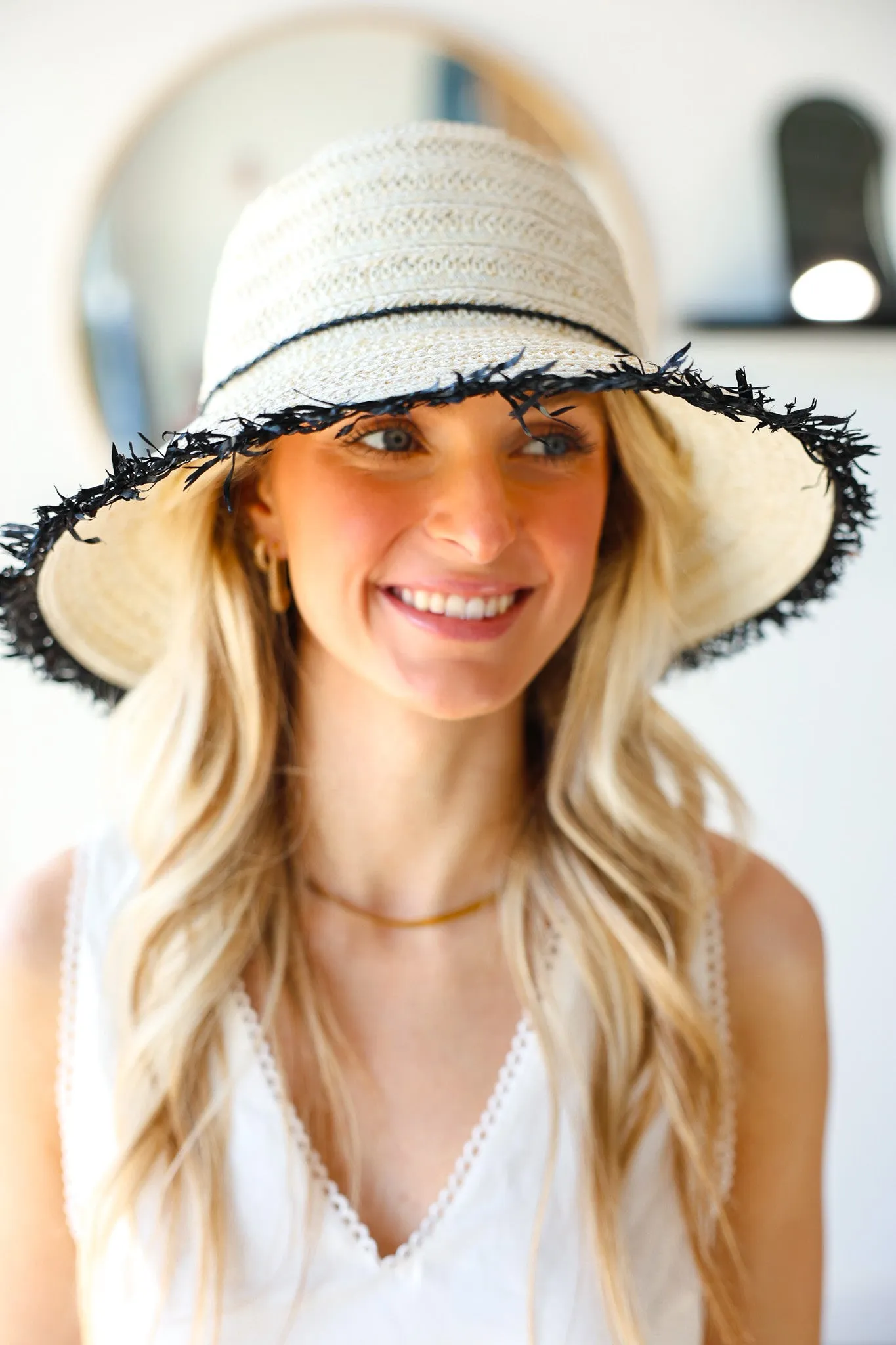 Luisa Fringe Trim Cloche Hat