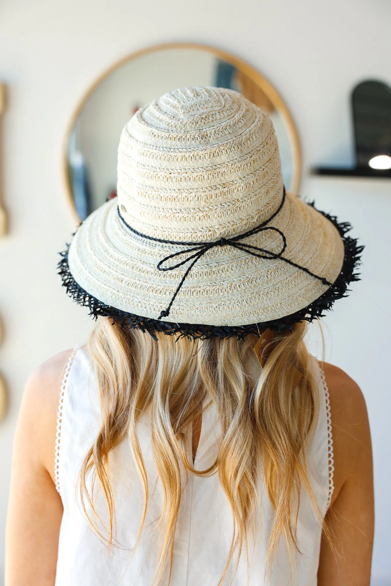 Luisa Fringe Trim Cloche Hat