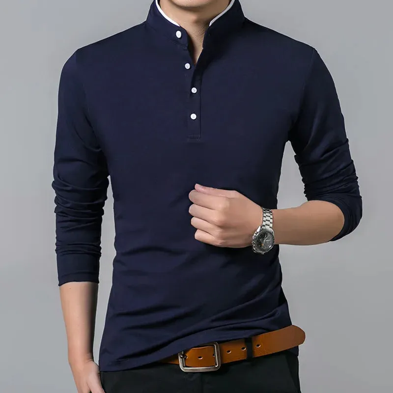 Men's Cotton Collar Full Sleeve T-Shirt
