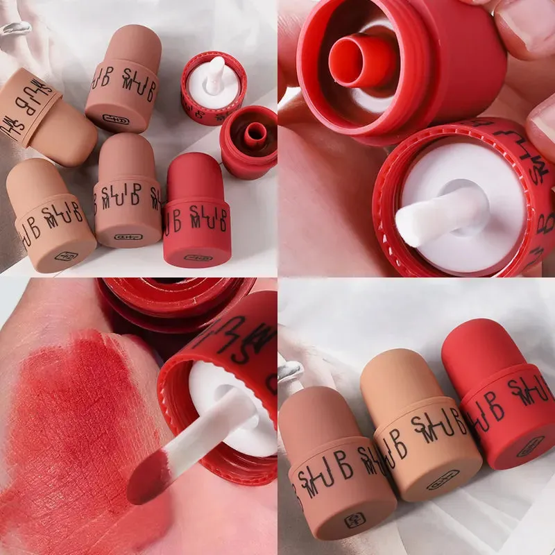 Mini Cute Lip Glaze Makeup Long Lasting Red Blush Mud Unique Seal Matte Lip Gloss