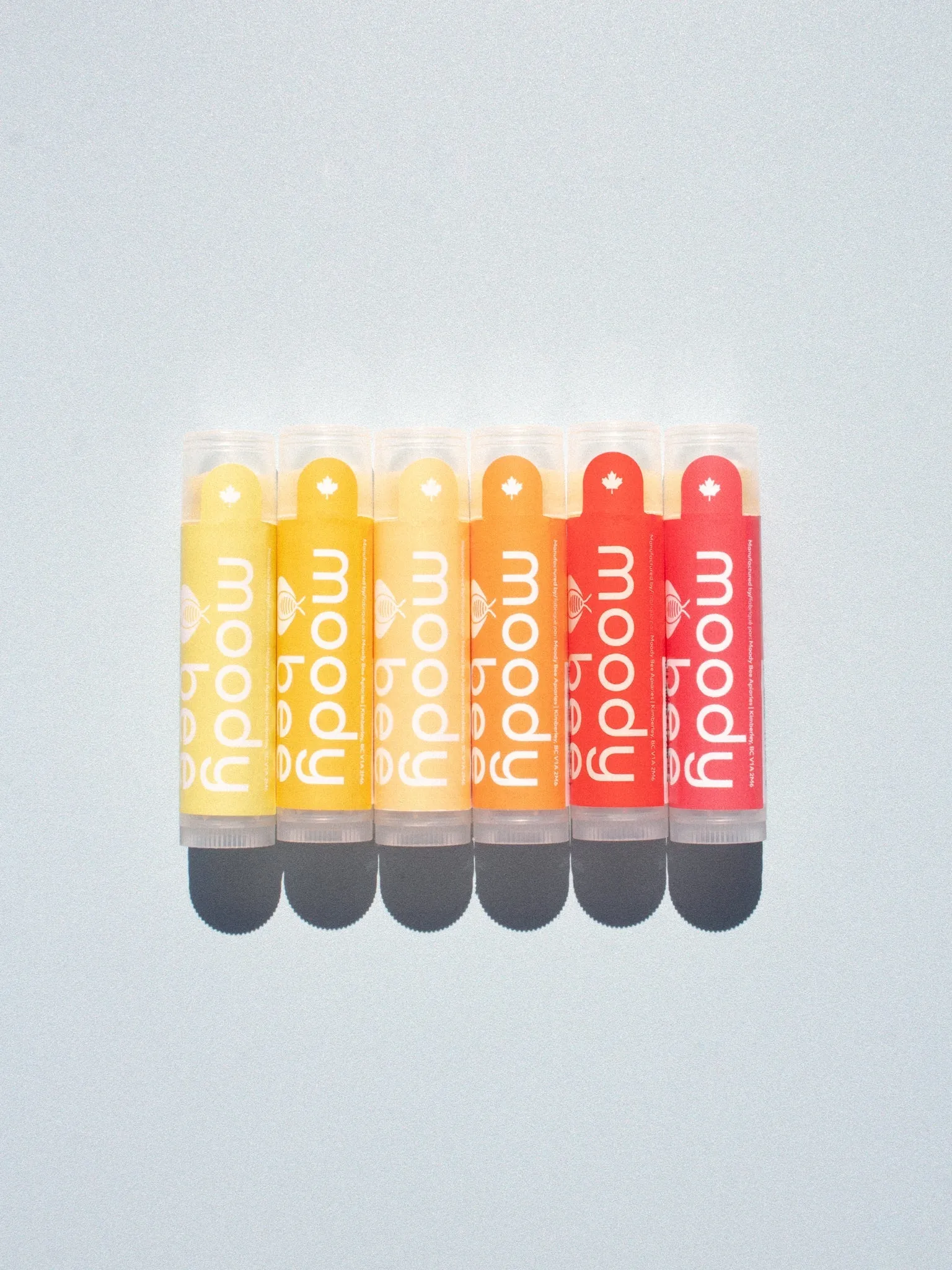 MOODY BEE Handcrafted Beeswax Lip Balm - 6 Pack Boxed Set