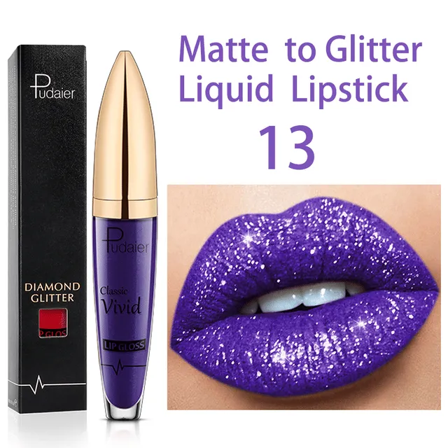 New Year Sale 73% OFF - Diamond Lip Gloss Matte To Glitter Liquid Lipstick