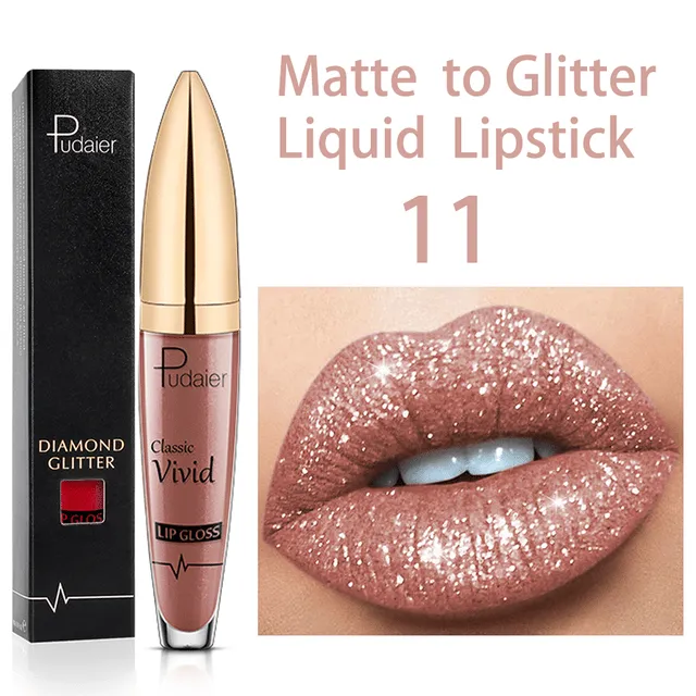 New Year Sale 73% OFF - Diamond Lip Gloss Matte To Glitter Liquid Lipstick