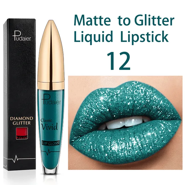 New Year Sale 73% OFF - Diamond Lip Gloss Matte To Glitter Liquid Lipstick