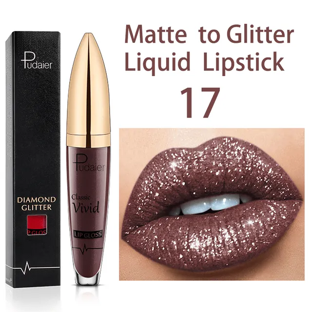 New Year Sale 73% OFF - Diamond Lip Gloss Matte To Glitter Liquid Lipstick