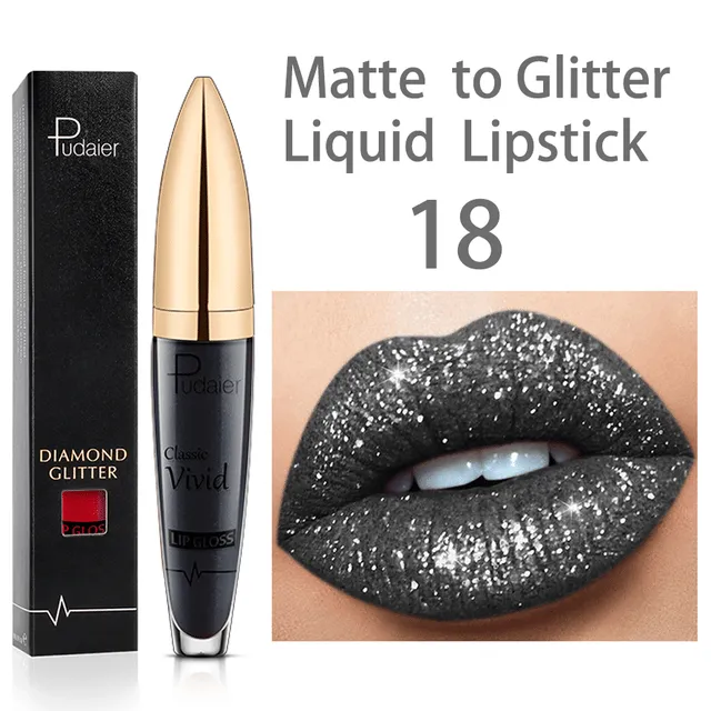 New Year Sale 73% OFF - Diamond Lip Gloss Matte To Glitter Liquid Lipstick