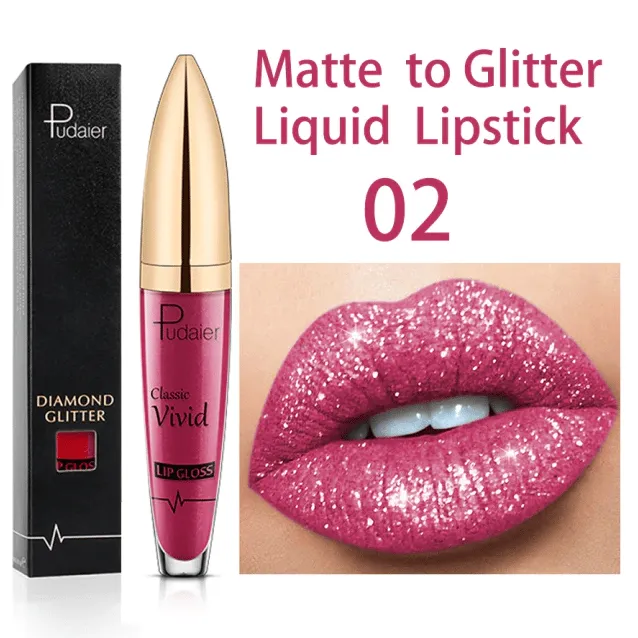 New Year Sale 73% OFF - Diamond Lip Gloss Matte To Glitter Liquid Lipstick