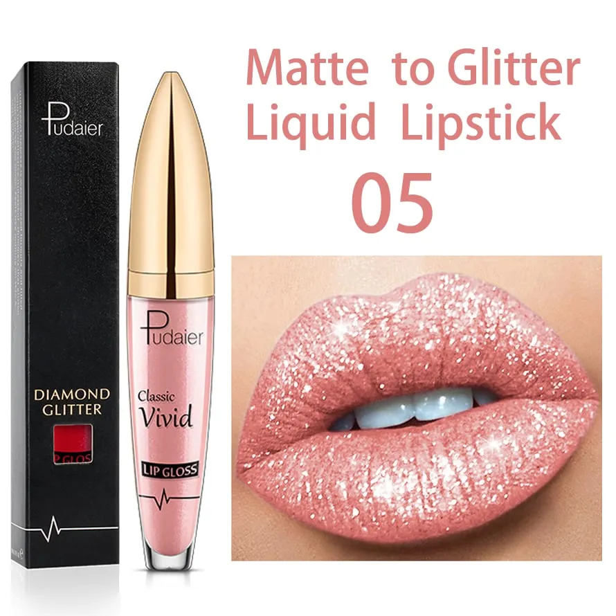 New Year Sale 73% OFF - Diamond Lip Gloss Matte To Glitter Liquid Lipstick