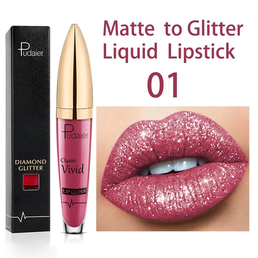 New Year Sale 73% OFF - Diamond Lip Gloss Matte To Glitter Liquid Lipstick