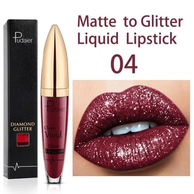 New Year Sale 73% OFF - Diamond Lip Gloss Matte To Glitter Liquid Lipstick