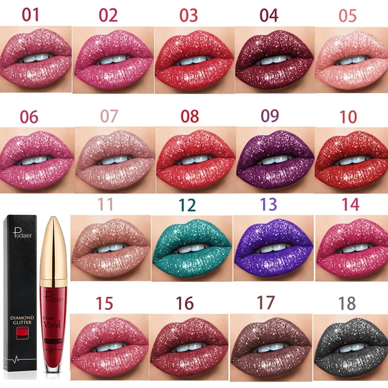 New Year Sale 73% OFF - Diamond Lip Gloss Matte To Glitter Liquid Lipstick