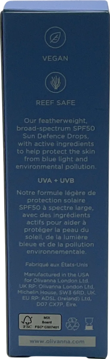 Olivanna London Sun Defence Drops Spf 50 28ml