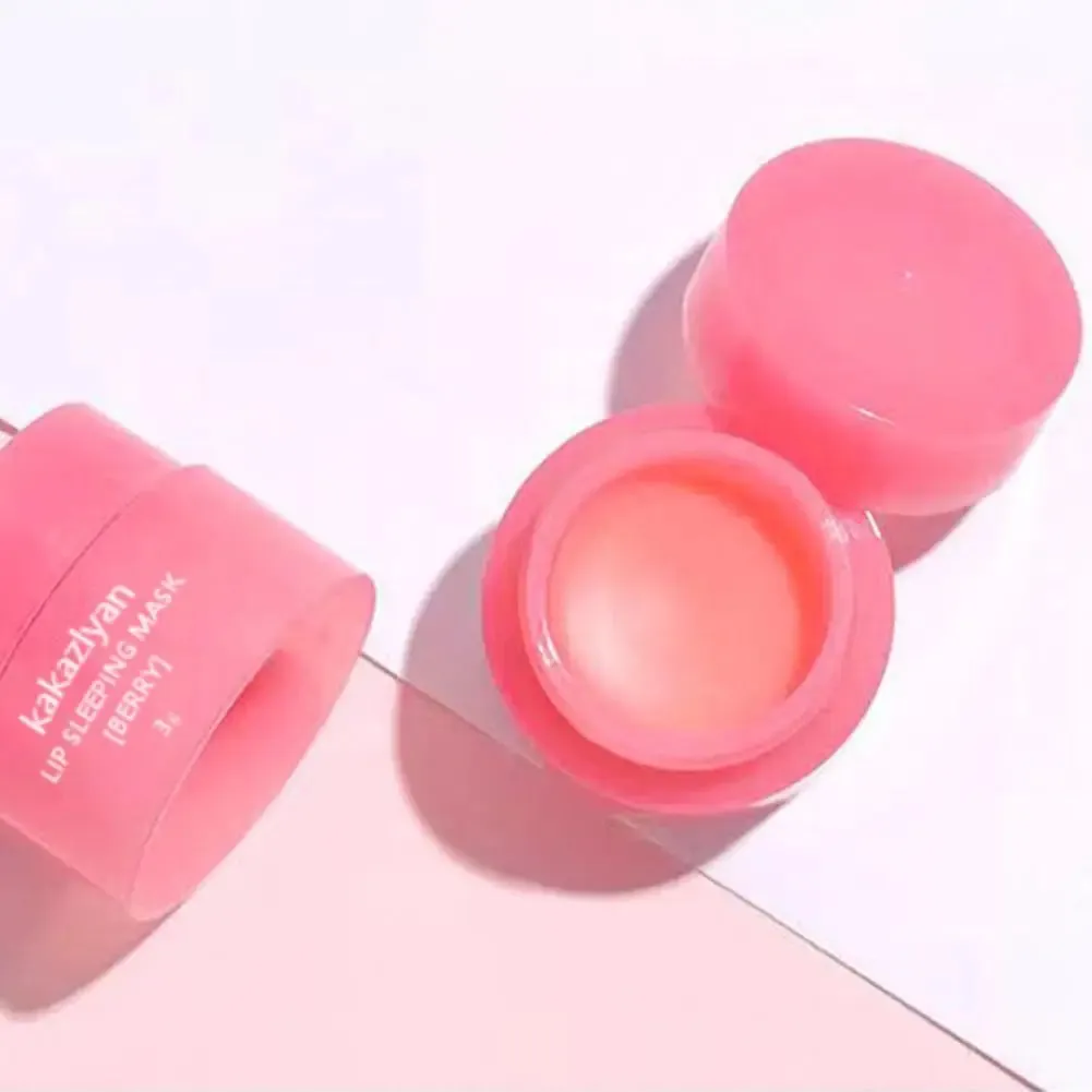 Pack Of 2 Strawberry Lip Balm Moisturizing Jelly Lip Mask Anti-Cracking Fades Lips Lines Nourishing Lipsticks Base Lip Skin Care