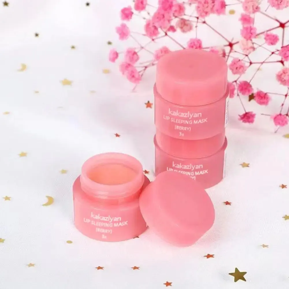 Pack Of 2 Strawberry Lip Balm Moisturizing Jelly Lip Mask Anti-Cracking Fades Lips Lines Nourishing Lipsticks Base Lip Skin Care