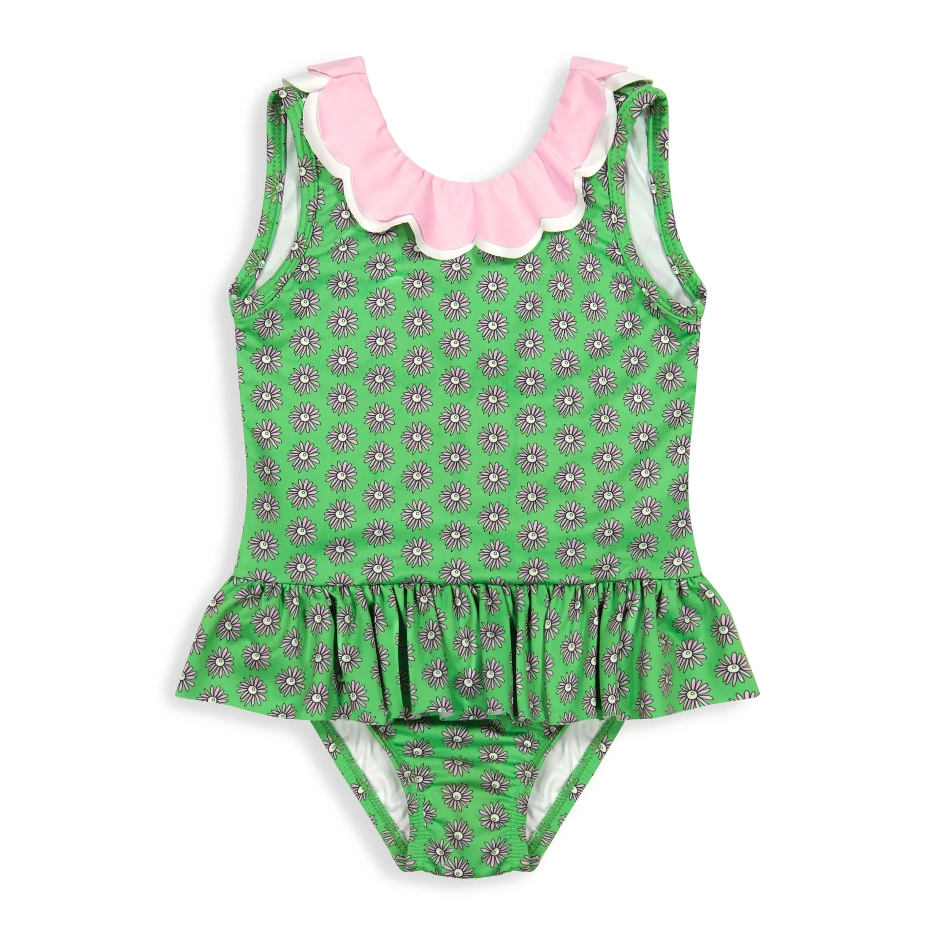 Printed Summer Bathing Suit -- Green Dahlia