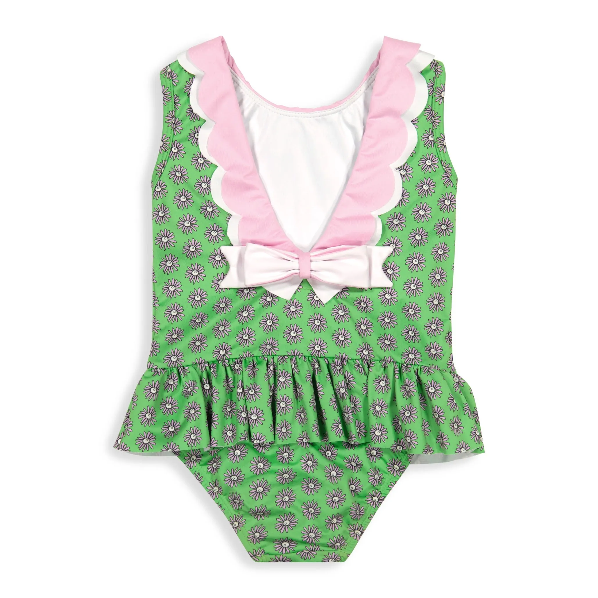 Printed Summer Bathing Suit -- Green Dahlia