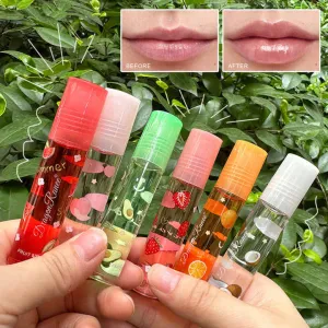 Random Roll On 6 Colors Fruit Oil Mirror Moisturizing Transparent Long Lasting Cosmetics Moisturizing Lip Gloss Lip Balmلفة عشوائية من 6 ألوان على زيت الفاكهة مرآة ترطيب شفافة تدوم طويلاً مستحضرات تجميل مرطبة ملمع شفاه بلسم الشفاه