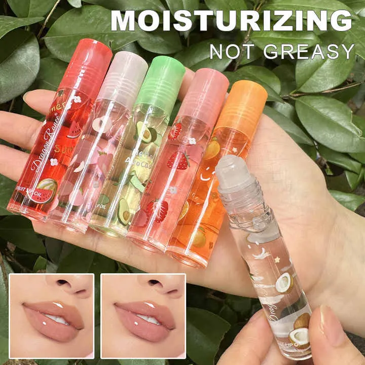 Random Roll On 6 Colors Fruit Oil Mirror Moisturizing Transparent Long Lasting Cosmetics Moisturizing Lip Gloss Lip Balmلفة عشوائية من 6 ألوان على زيت الفاكهة مرآة ترطيب شفافة تدوم طويلاً مستحضرات تجميل مرطبة ملمع شفاه بلسم الشفاه