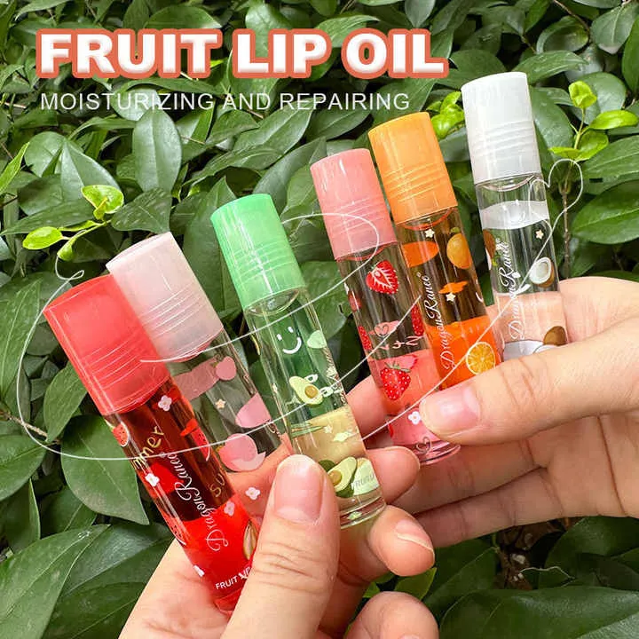 Random Roll On 6 Colors Fruit Oil Mirror Moisturizing Transparent Long Lasting Cosmetics Moisturizing Lip Gloss Lip Balmلفة عشوائية من 6 ألوان على زيت الفاكهة مرآة ترطيب شفافة تدوم طويلاً مستحضرات تجميل مرطبة ملمع شفاه بلسم الشفاه